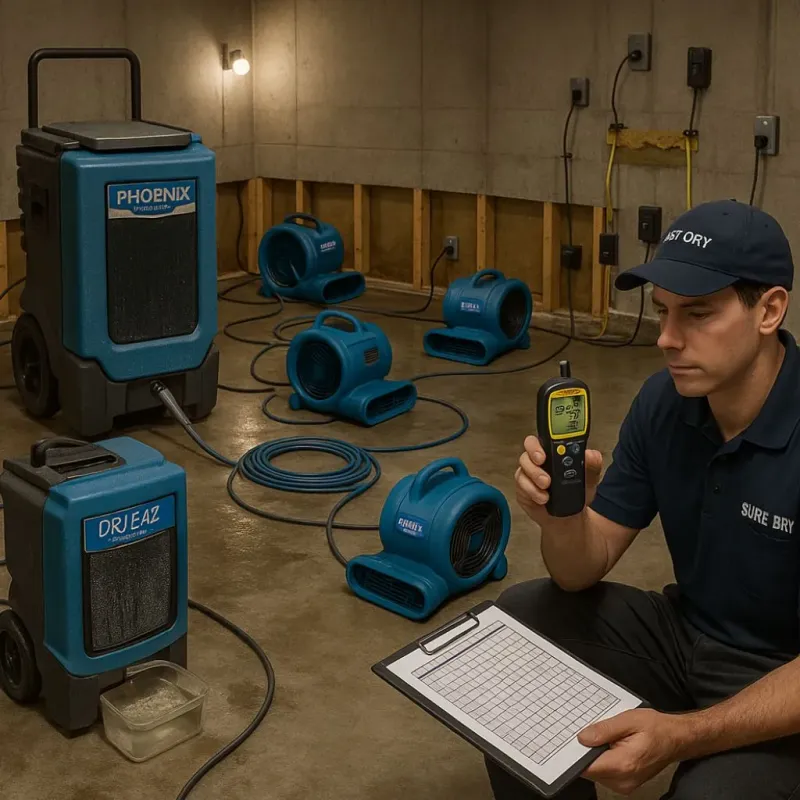 Structural Drying and Dehumidification process in Long Lake, IL